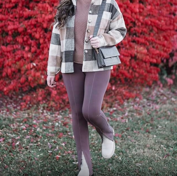 The Drop Pants - NWT, The Drop Chocolate Brown Uma Ponte pull-on split hem leggings, Size Medium